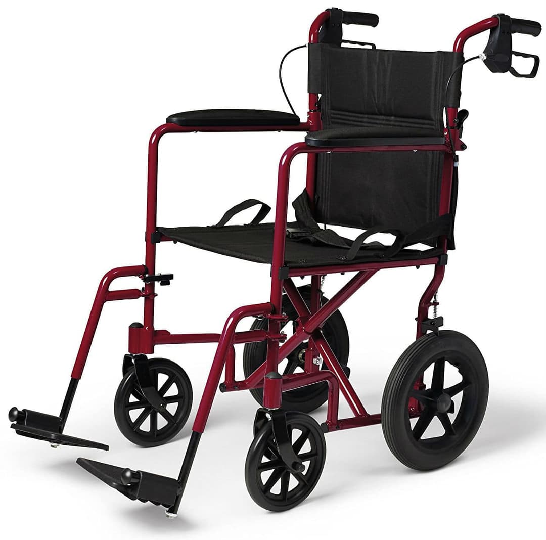 Medline Lightweight Transport Adult Folding Wheelchair