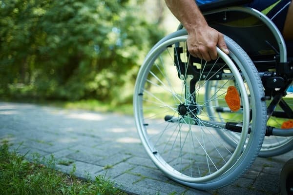 Wheelchair on a path